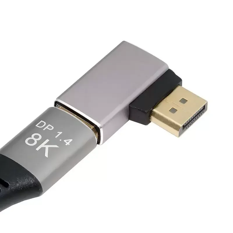 for NVME DP Male to Female 90 Degree Elbow 8K HD Computer Notebook Connection Converter DisplayPort Adapter