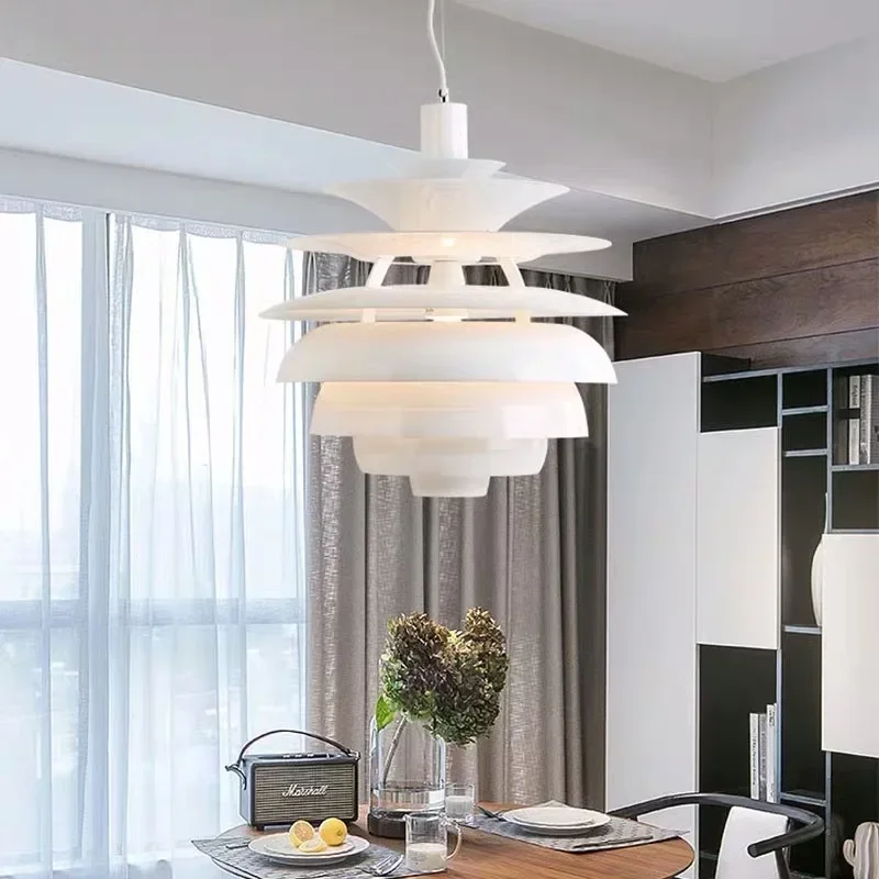 Imagem -04 - Nordic Designer Snowball Pendant Light Sombra em Camadas Pós-moderna Lâmpada Pendurada Led para Sala de Estar e Quarto Brilho Criativo Branco