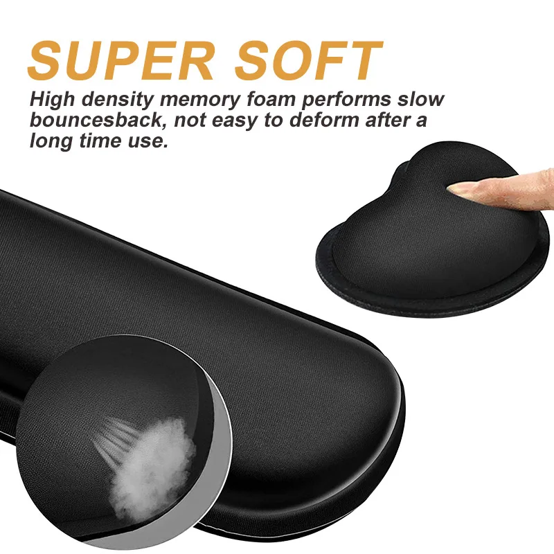 وسادة دعم المعصم للوحة الماوس ولوحة المفاتيح، وسادة مسند لحماية ألعاب الكمبيوتر المحمول والمكتب ولوحة المفاتيح والماوس ومسند قطني غير قابل للانزلاق