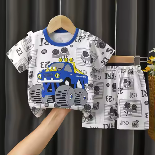 2PCS Children's Sets mother Kids Clothes Boys Girl T-shirt Shorts Summer Cotton Short sleeve Baby Children Clothing Toddler Suit - Image 9
