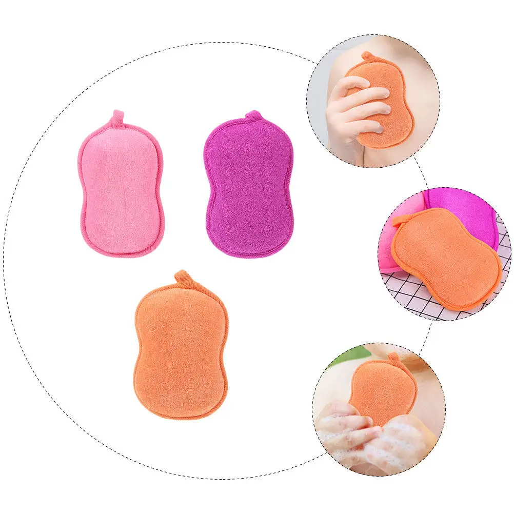 

Набор из 3 губок-мочалок для ванны в форме арахиса для детей: отшелушивающие, массажные, для очищения кожи и улучшения кровообращения кожи головы