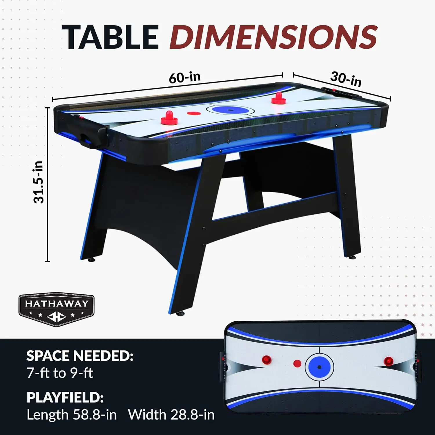 5-Ft Air Hockey Table for Home Game Room - with Table Tennis Top, Manual Scoring, High-Output Blower, Vibrant Gr