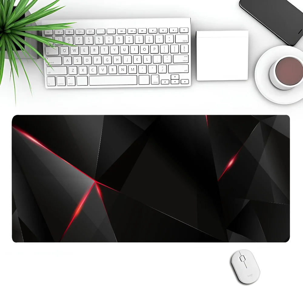 Black Red Geometric Design Non-slip Mouse Pad Suitable For Office Computers Laptops E-sports Game Desk Mats XXL Keyboard