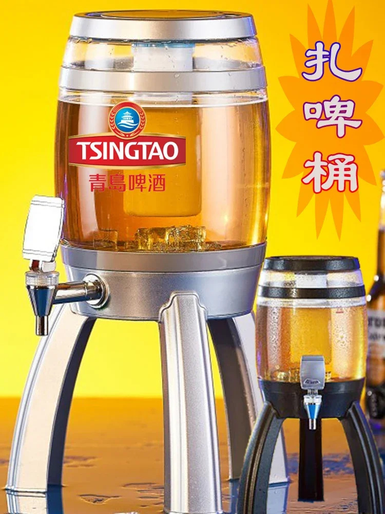 New light-emitting wine bar KTV special 3-liter draft beer barrel three-legged craft beer barrel with leading cola barrel.