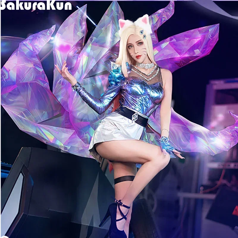 CosplayGame  Ahri Cosplay Costume Set K/DA KDA Ahri All Out Sexy Cosplay Girls Dress Jumpsuits Halloween CosPlay