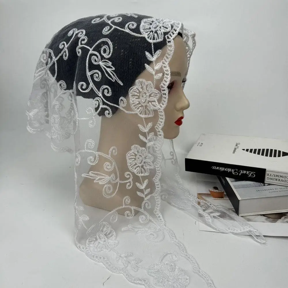 

Embroidered Floral Triangular Veil Soft Scarf Shawl Women Headscarf Fashion Elegant Shawl Sweet Bandana Kerchief Headwear
