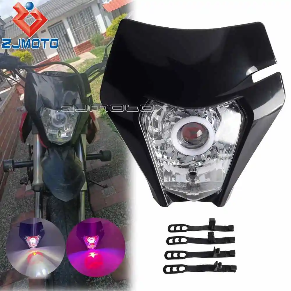 

Эндуро Высокая светодиодная фара для грязевого велосипеда Halo Ring DRL Мотокросс Фара для 50 65 85 150 SX 250 300 450 XC-W SXC-W EXC TPI SIX DAY