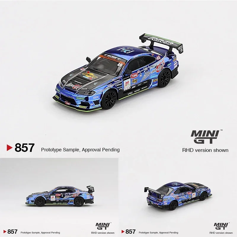 MINIGT 857 1:64 S15 D MAX Racing 2023 D1 Nissan Silvia Diecast Model Car Collection Giocattoli