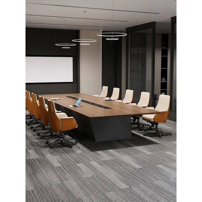 10 Person Conference Table Modern Long Meeting Desk Training Reception Negotiation Office Furniture Table and Chair Set