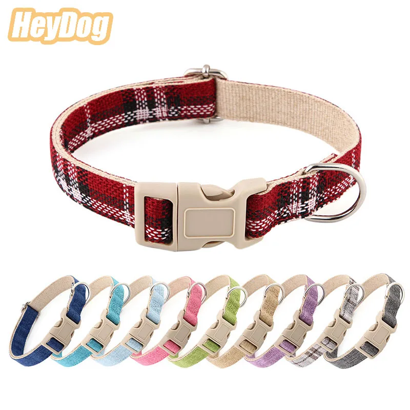 

Dog Collar Cotton Hemp Collar Adjustable Eco Friendly Linen Dog Hoop Neck Dog Accessories Suitable For Small And Medium Size Dog