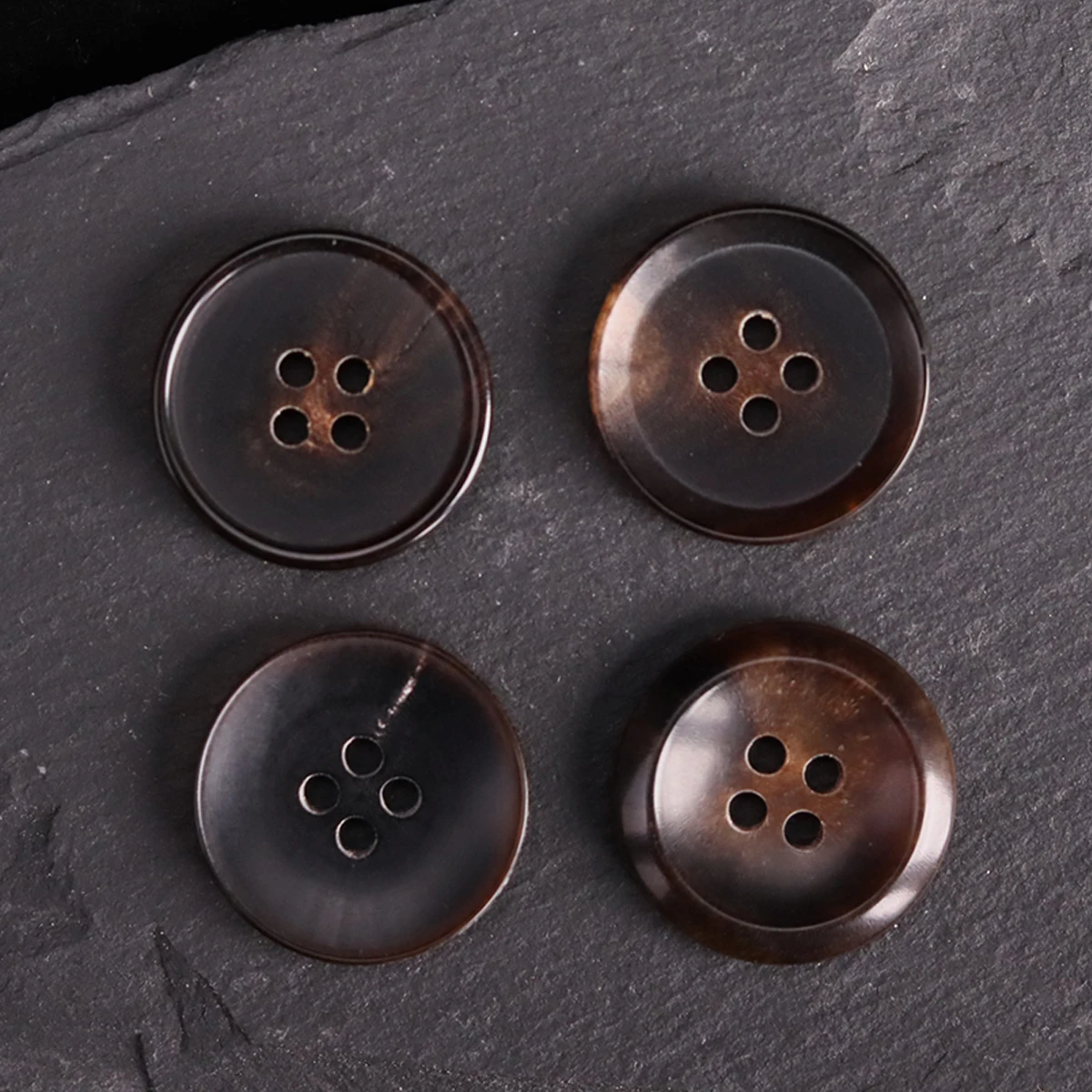 6pcs Classic Brown Natural Horn Buttons For Suit Jacket Clothing Sewing Accessories 12.5mm-30mm Coat Trouser Coffee Button