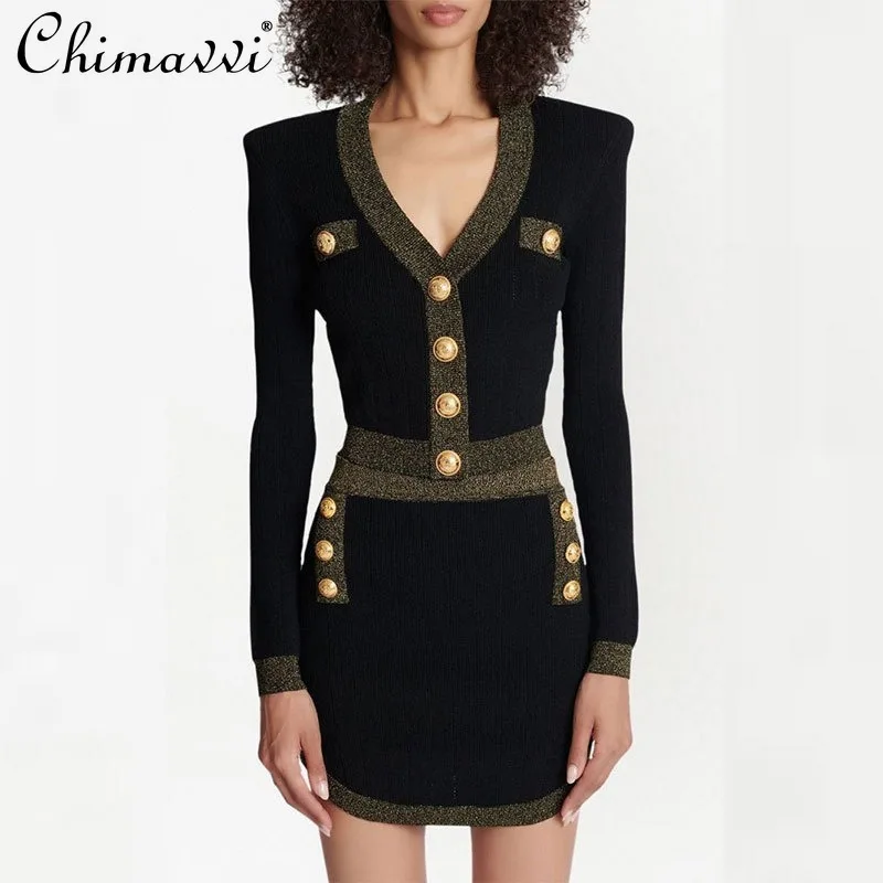 

V-neck Knitted Cardigan Women's Spring and Autumn High-end Fashion Foreign Style Bottoming Shirt Top Women