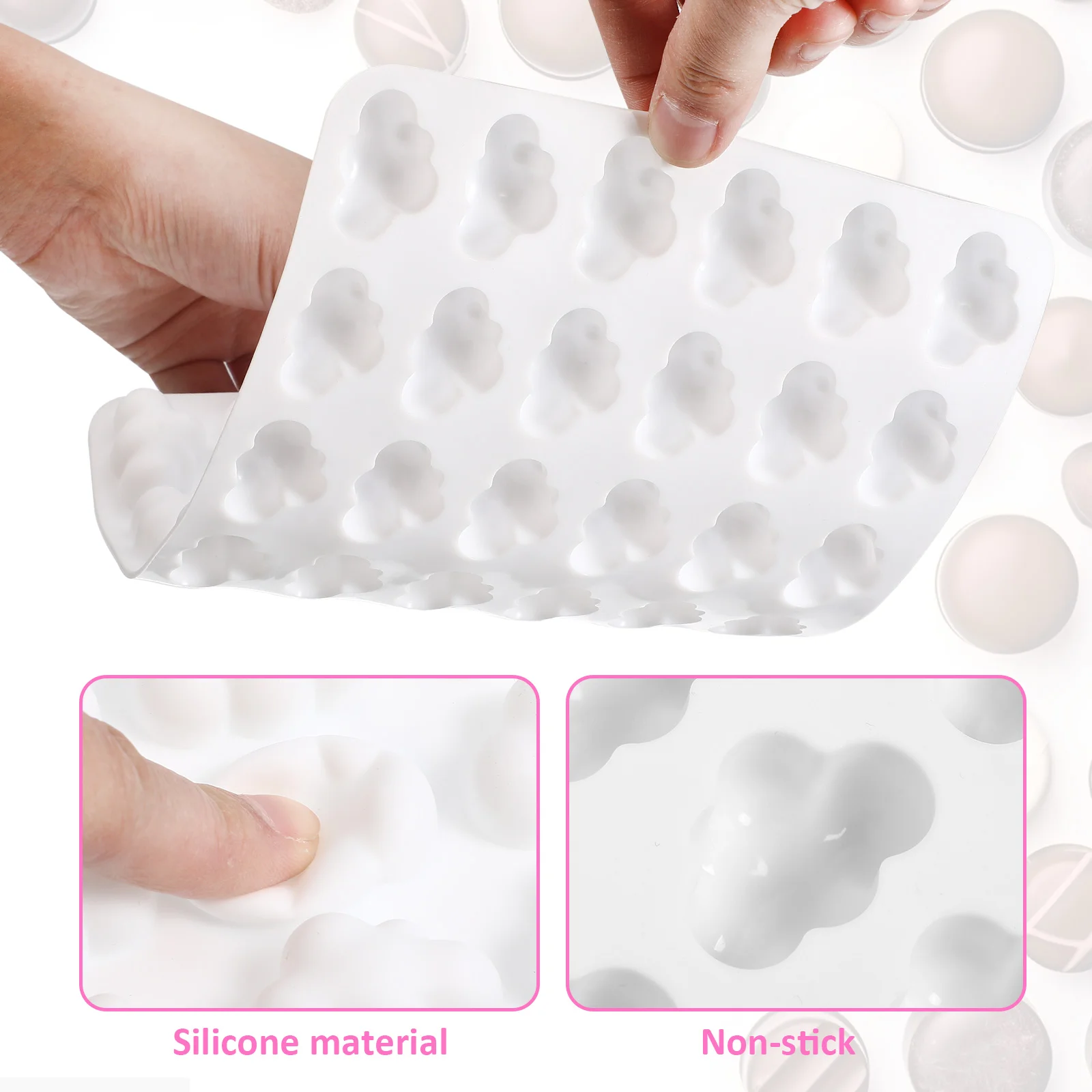 36 Pack Cloud Silicone Mold Multi Function Baking Tool Accessory Adorable Jelly Mold Safe Household Molding Kit