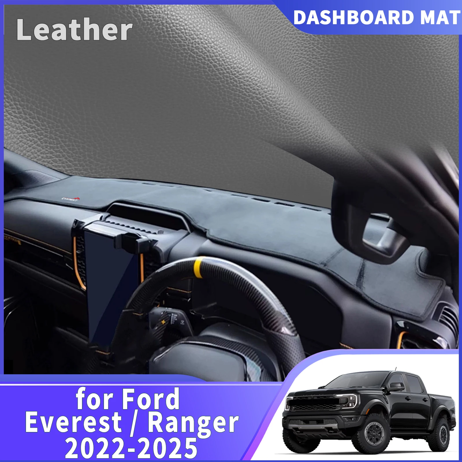 

for Ford Everest Ranger 2022-2026 Wildtrak Raptor T9 DashMat Sunshade Dashmat Dashboard Cover Pad Protective Carpet Accessories