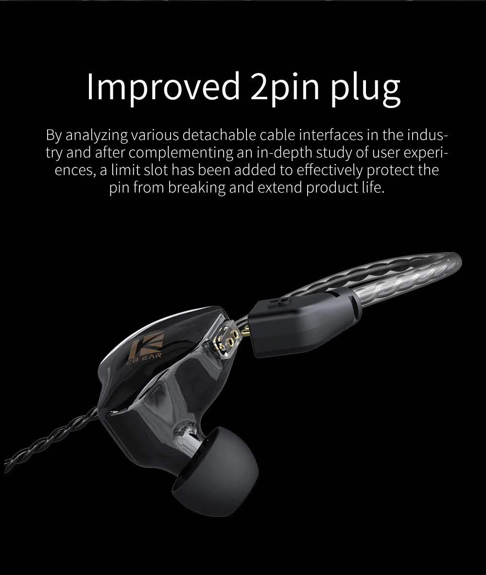 KBEAR KS1 HiFi Earphone 2Pin Cable in Ear Monitor Headphones for Singer Musicians Wired Earbuds IEMS for Gaming Wired Earbuds
