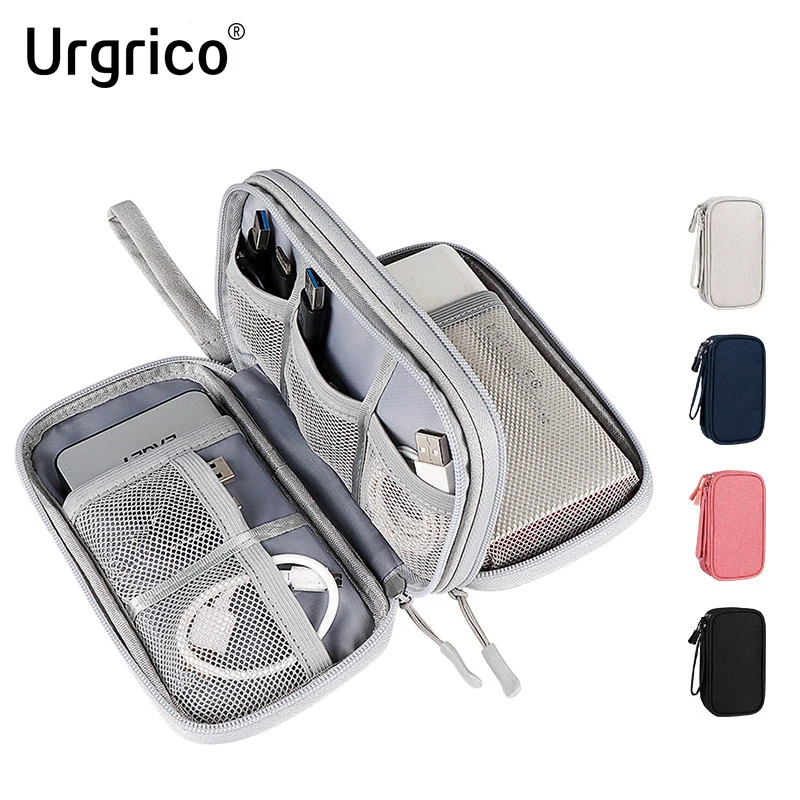 USB Cable Storage Bag Waterproof Travel Organizer Bag Portable Carrying Case Multi-Layers Storage Bag for Cable Cord USB Charger