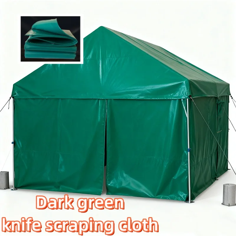Dark Green 600G Knife‑Coated Tarpaulin Dirt‑Repellent Easy‑to‑Clean UV Wind Snow Resistant Heavy Duty Outdoor Protective Cover