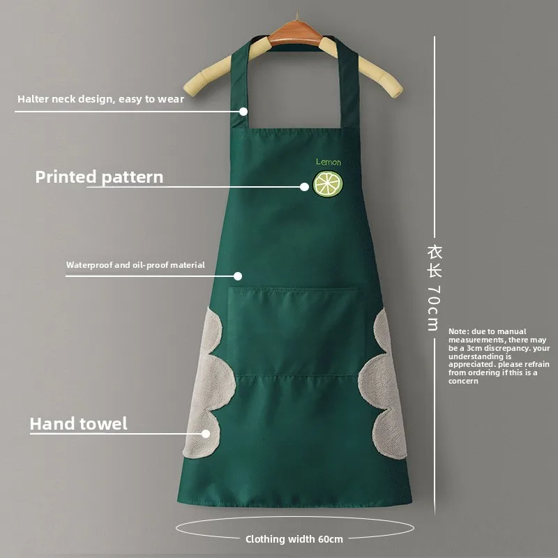 Waterproof & Oil-Resistant Apron with Custom Logo Printing - Kitchen Home Cooking, Food Service Use - Wipeable PVC Waist Apron,