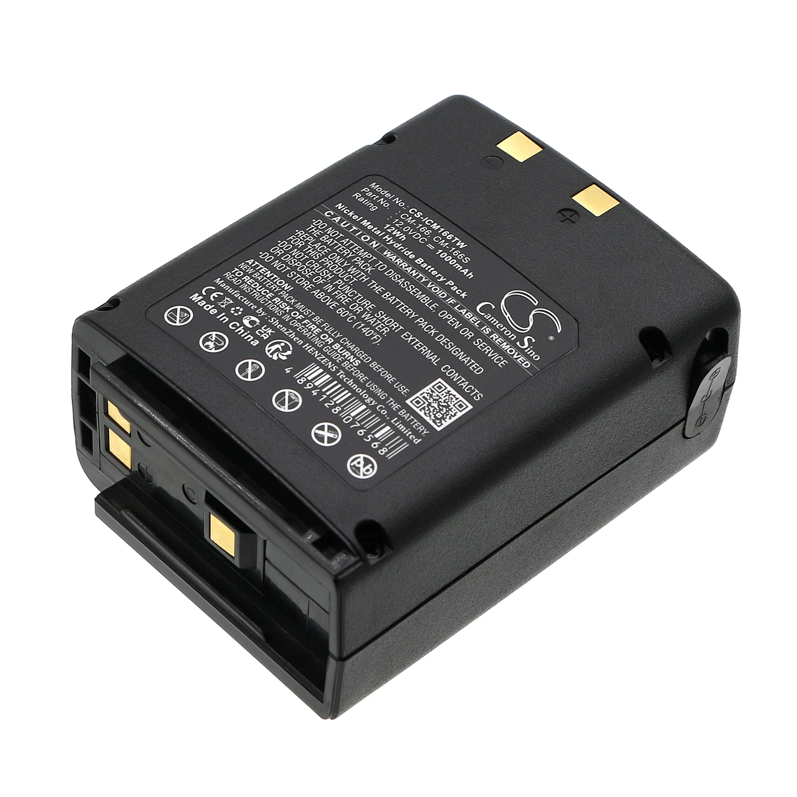 CameronSinoTwo-Way Radio Battery For Icom:IC-A3,IC-A3E,IC-A22,IC-A22E,BP-166,CM-166,CM-166S,--1000mAh / 12.00Wh--Ni-MH--12.00V
