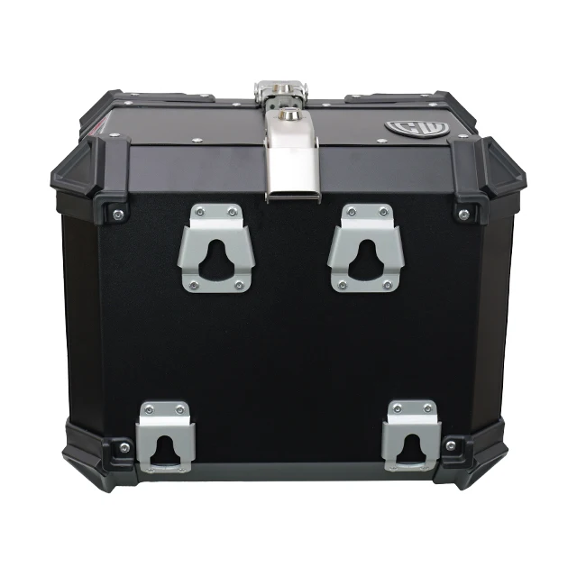 STLF 45L Black Motorcycle Tail Box Top Case Aluminum Alloy Large Trunk Rear Carrier Bag Motorcycle Suitcase for Delivery