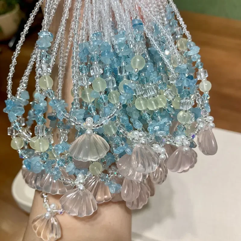 Crystal Necklace Seaside Vacation ins Necklace Photo Travel Shoot Accessories Mozambique Powder Crystal Shell Necklace