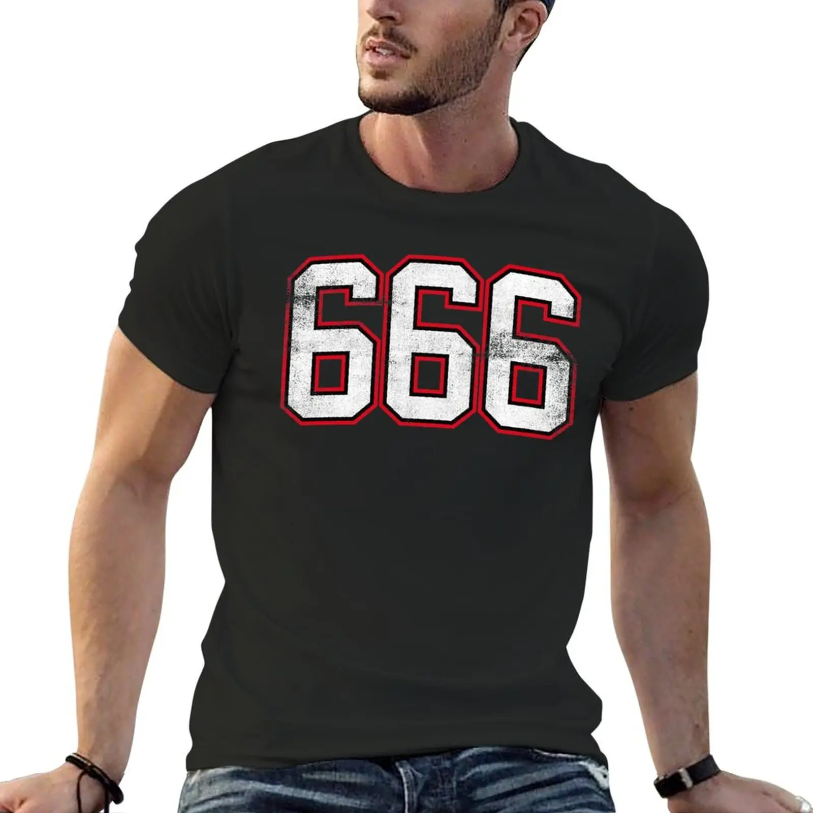 

666 The Number of The Beast T-Shirt Short sleeve tee cute tops cotton graphic tees mens graphic t-shirts pack