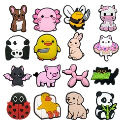 1pcs Cute Animals Shoe Charms Accessories Funny Duck Dog Panda Pig Shoe Decoration Bunny Cat Clog Pin for Women Grils Gift