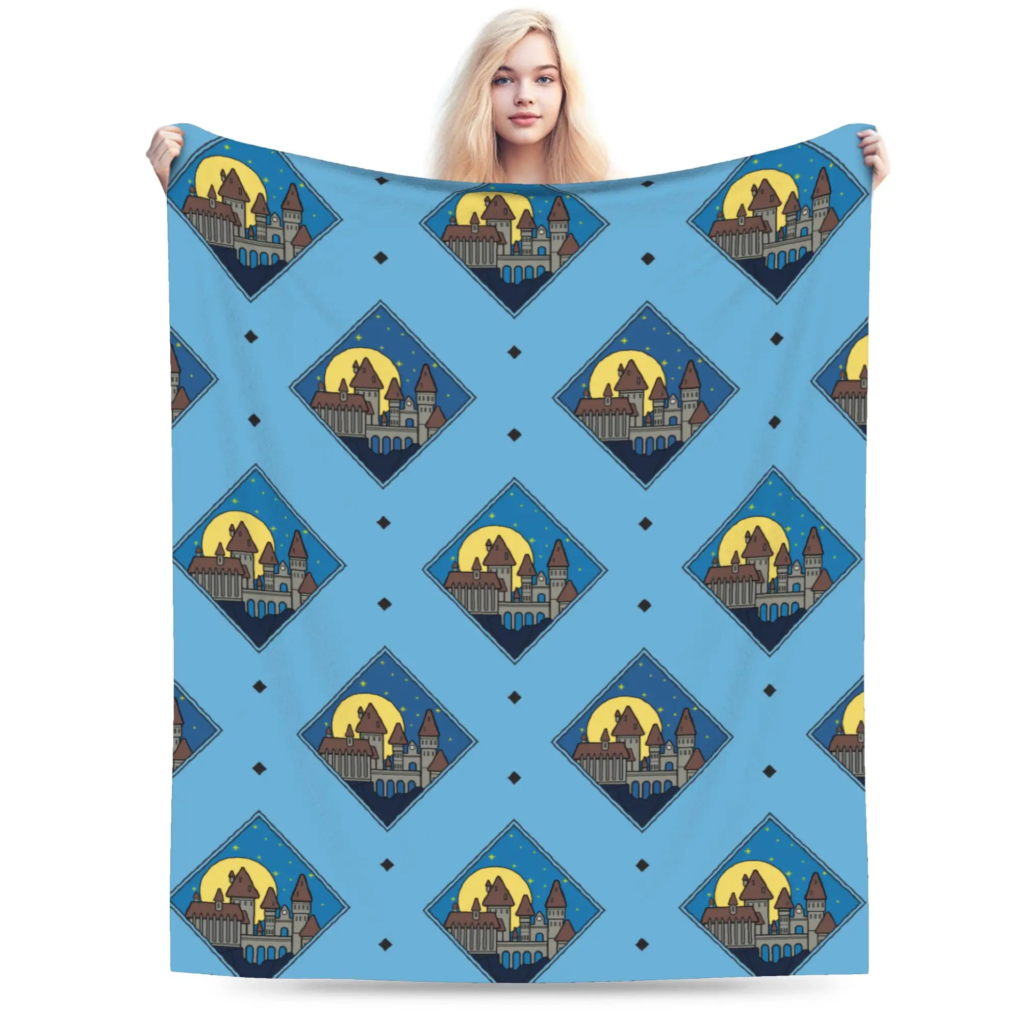 Mantas H-Harryed de lana con estampado P-Potters, mantas cálidas portátiles para sofá, dormitorio, colcha fina de felpa