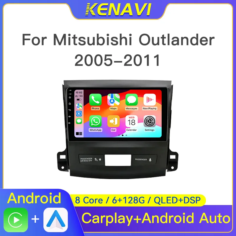 

2 Din Android Car Stereo Radio For Mitsubishi Outlander xl 2 2005-2011 Multimedia Player Navigation GPS Carplay Auto With Screen
