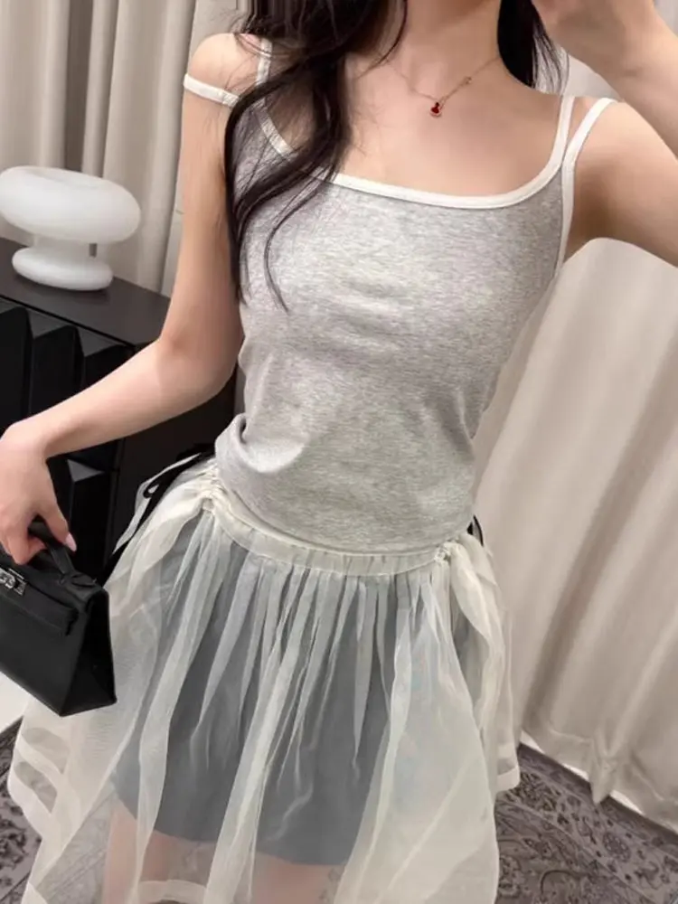 

Sweet Versatile Vest Marcha Spring Summer New Retro Double Strap ter Design Women's Strap Women's Clothing Polyester Cotto...