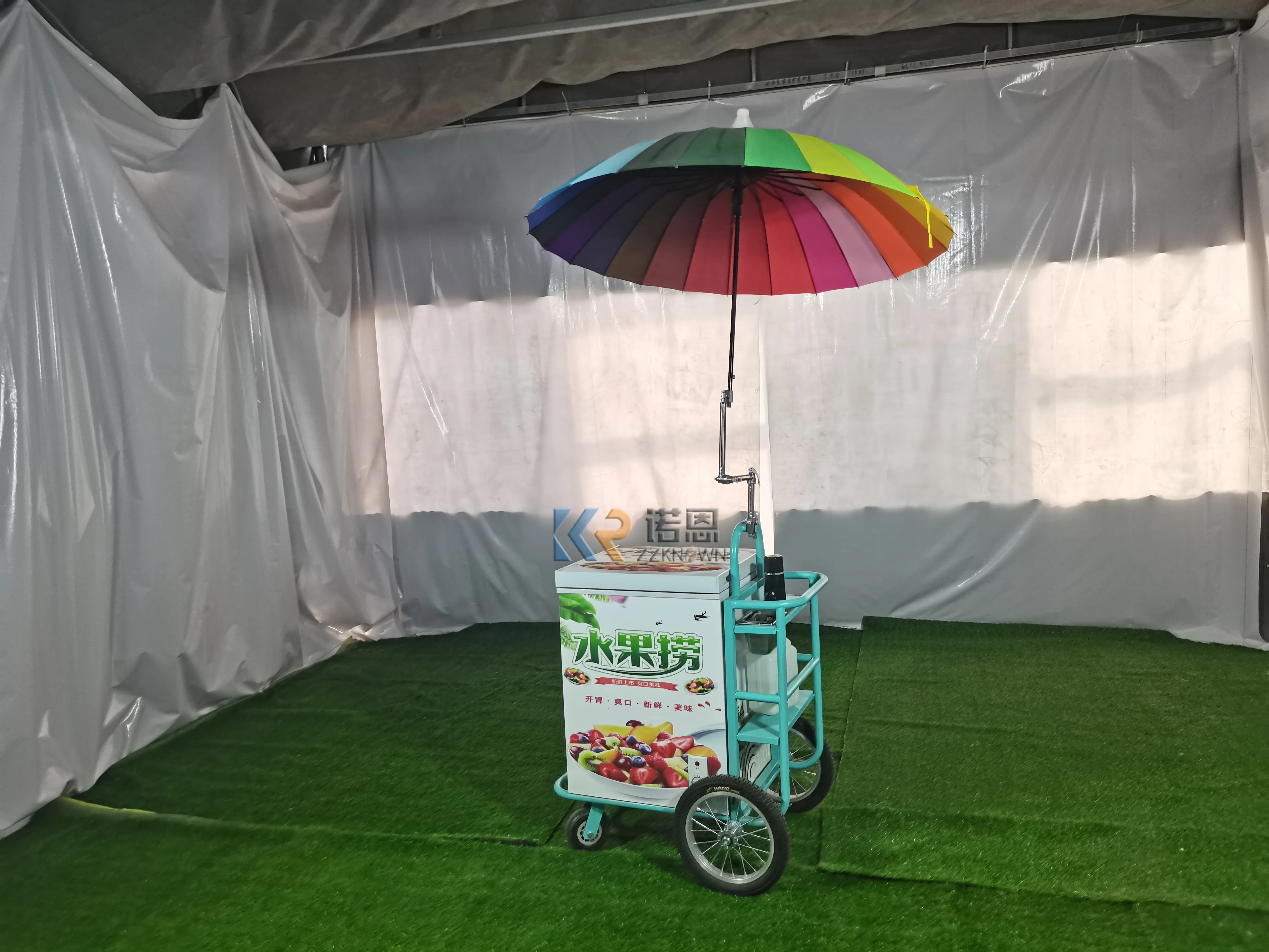 Mobile Food Trailer Cake Showcase Electric Tricycles For Ice Cream On Sand Ice Cream Popsicle Cart For Sale Freezer Tricycle