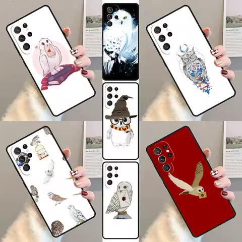 magical owl Phone Case For Samsung Galaxy S23 S21 S20 FE S24 S22 Ultra Note20 S10 S9 S8 Plus Silicone Cover