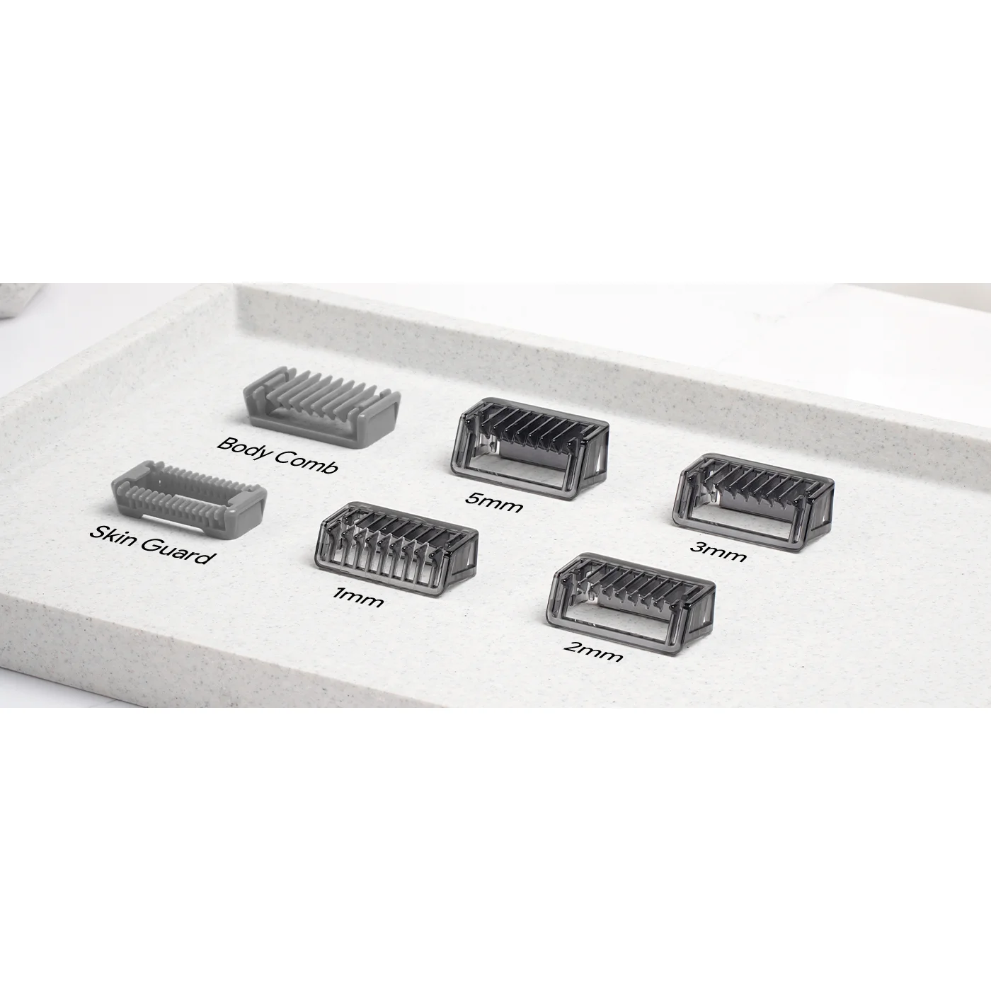 Führungskamm für Oneblade QP2520/QP2530/QP2630/QP6510/QP6520 – 6-teiliges Set mit 1/2/3/5-mm-Kämmen, PC-Hautschutz und Aufbewahrungskoffer