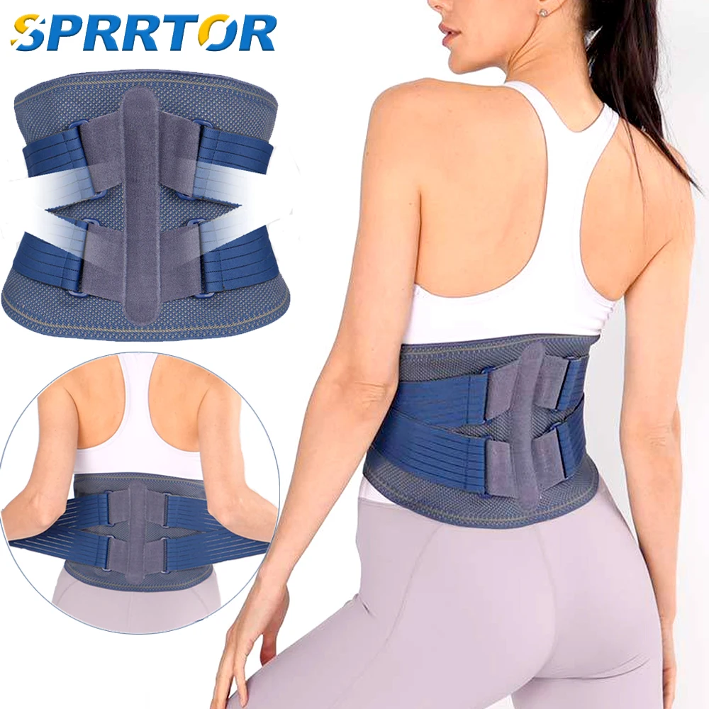 

Back Brace for Men Women,Lower Back Pain Relief with 5 Stays,Waist Lumbar Lower Back Support Belt with Dual Adjustable Straps