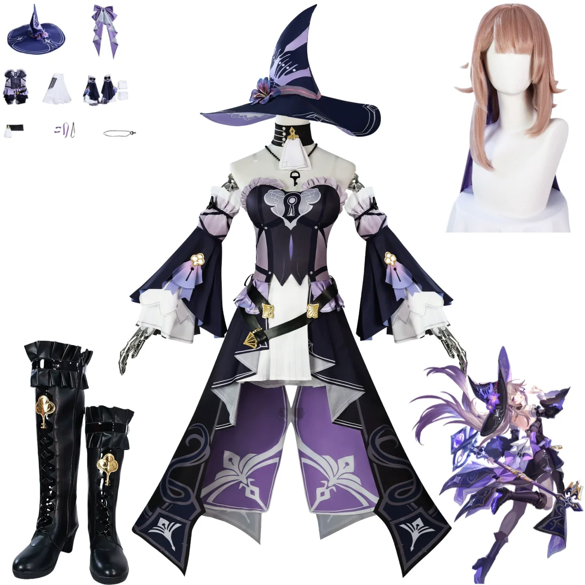 

Game The Herta Honkai: Star Rail Cosplay Costume Fancy Suit Outfit Uniform Hat Wig Shoes Woman Sexy Carnival Halloween Suit