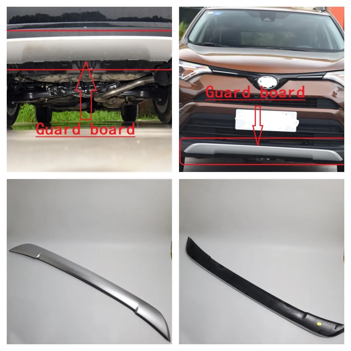 

RAV4 front bumper guard and rear bumper anti-collision strip trim are applicable to 2016-2019 models