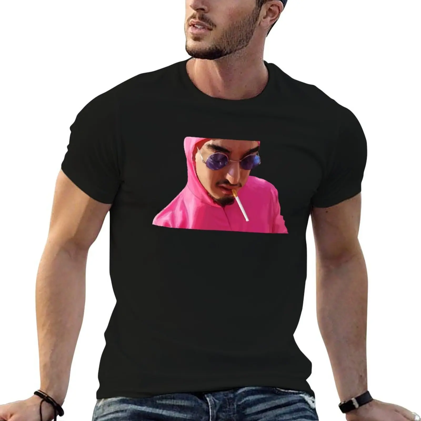 

Футболка Pink Guy, забавные футболки, мужские футболки с аниме, футболка большого размера