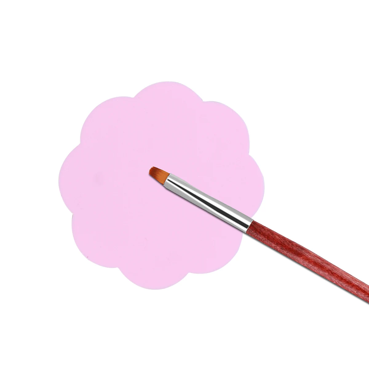 

3pcs Silicone Nail Art Palette Pink Paint Tray For Diy Manicure Reusable Non-Stick Easy Clean Durable Painting Tool Art