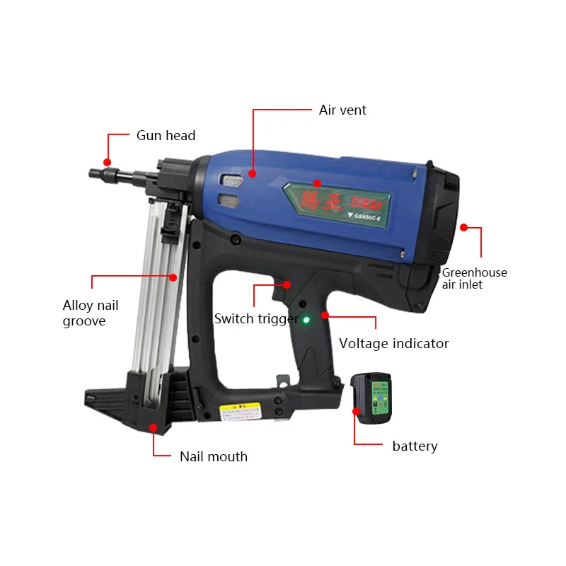 Toua GSN50C-E Gas Nail Gun, Concrete Nail Guns