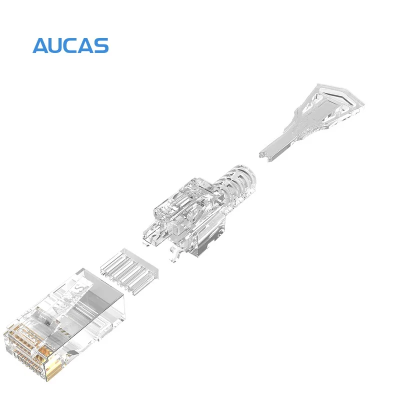 A​ucas Cat5e Cat6 Network Connector RJ45 Modular Plug 3 Pcs Set Lockable  UTP Connectors