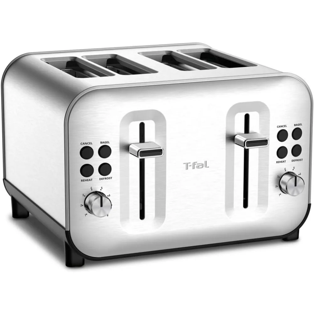 

TF684D50 Element Stainless Steel 4 Slice Toaster, toasts breads, Bagels Snacks, reheat, 8 Browning levers, Silver