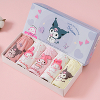 5 Pieces/Box Cotton Girls Panties Cute Cartoon Character Kuromi Melody Girls Briefs Soft Breathable Children Triangle Underwear
