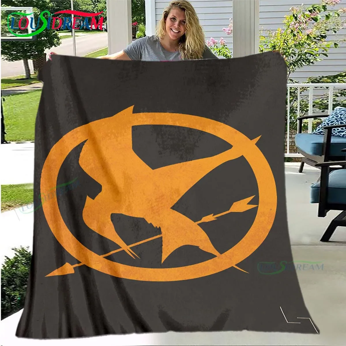 

Hot Fashion The Hunger Games Pattern Blanket Flannel Thin Blanket Portable Home Travel Office Lunch Break Blanket Birthday Gift