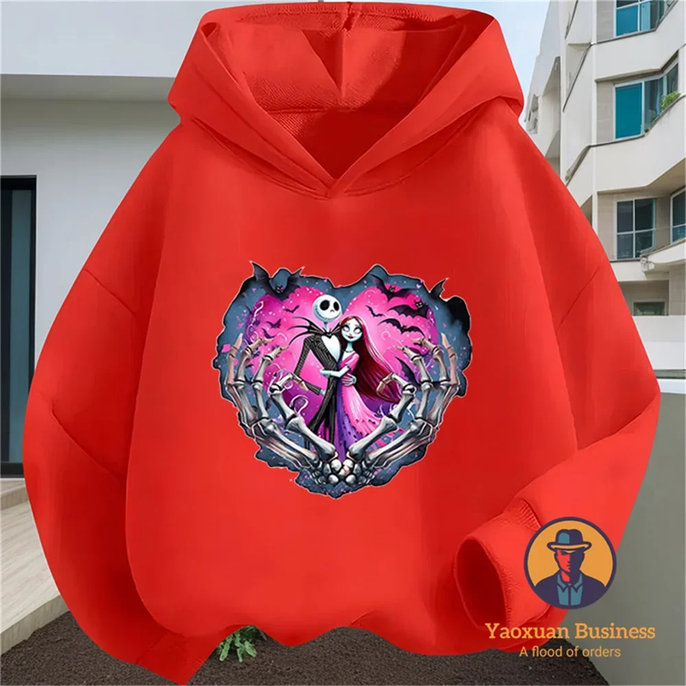 2025 للأولاد والبنات الكابوس قبل عيد الميلاد مبطن بالصوف هوديي شبح طباعة الشتاء يندبروف