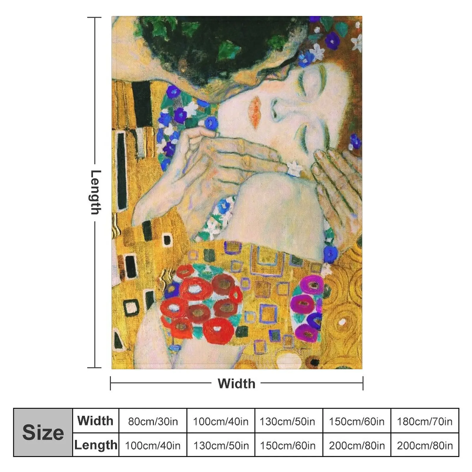 The Kiss by Gustav Klimt Throw Blanket Stuffed Blankets Extra Large Throw Blanket Sofa Blankets Sleeping Bag Blanket