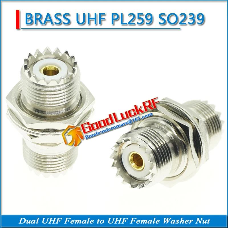 UHF Female To UHF Female Dual O-ring Bulkhead Panel Mount Nut Plug UHF PL259 SO239 2 Dual Female Connector Coaxial RF Adapters