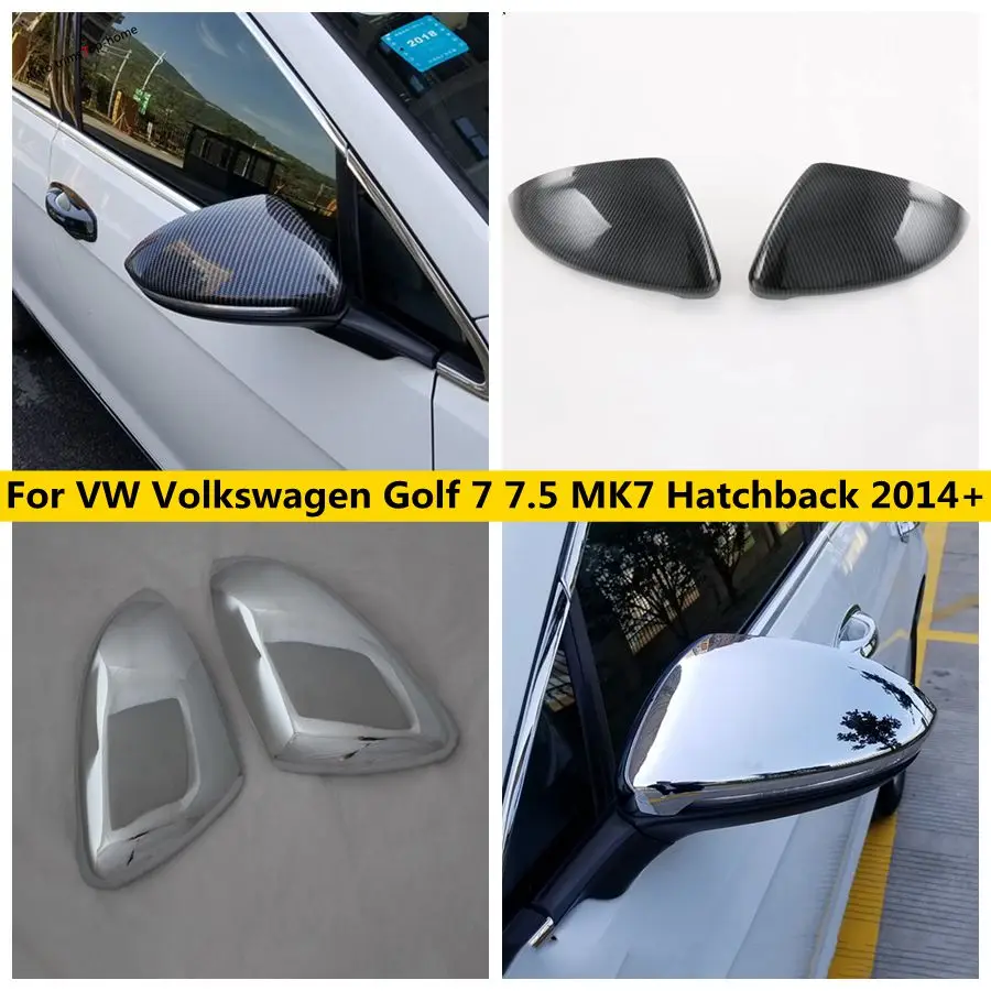 Back Up Rearview mirror Decoration Protector Cover Trim Fit For VW Volkswagen Golf 7 7.5 MK7 Hatchback 2014 - 2019 Accessories