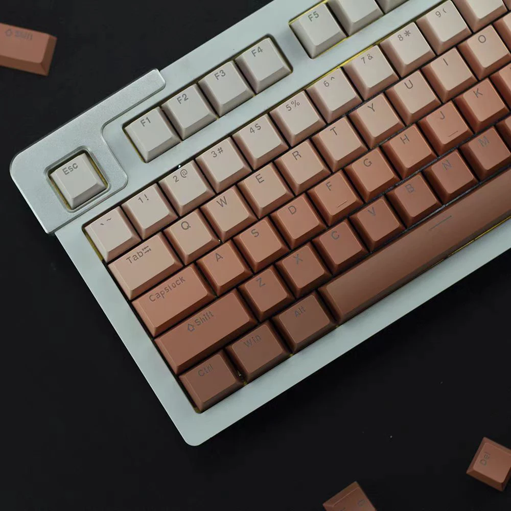 130 Key OEM Profile RGB Backlit Keyboard Keycap Blush PBT Double Shot Keycaps for Gateron MX Switches Mechanical Gaming Keyboard