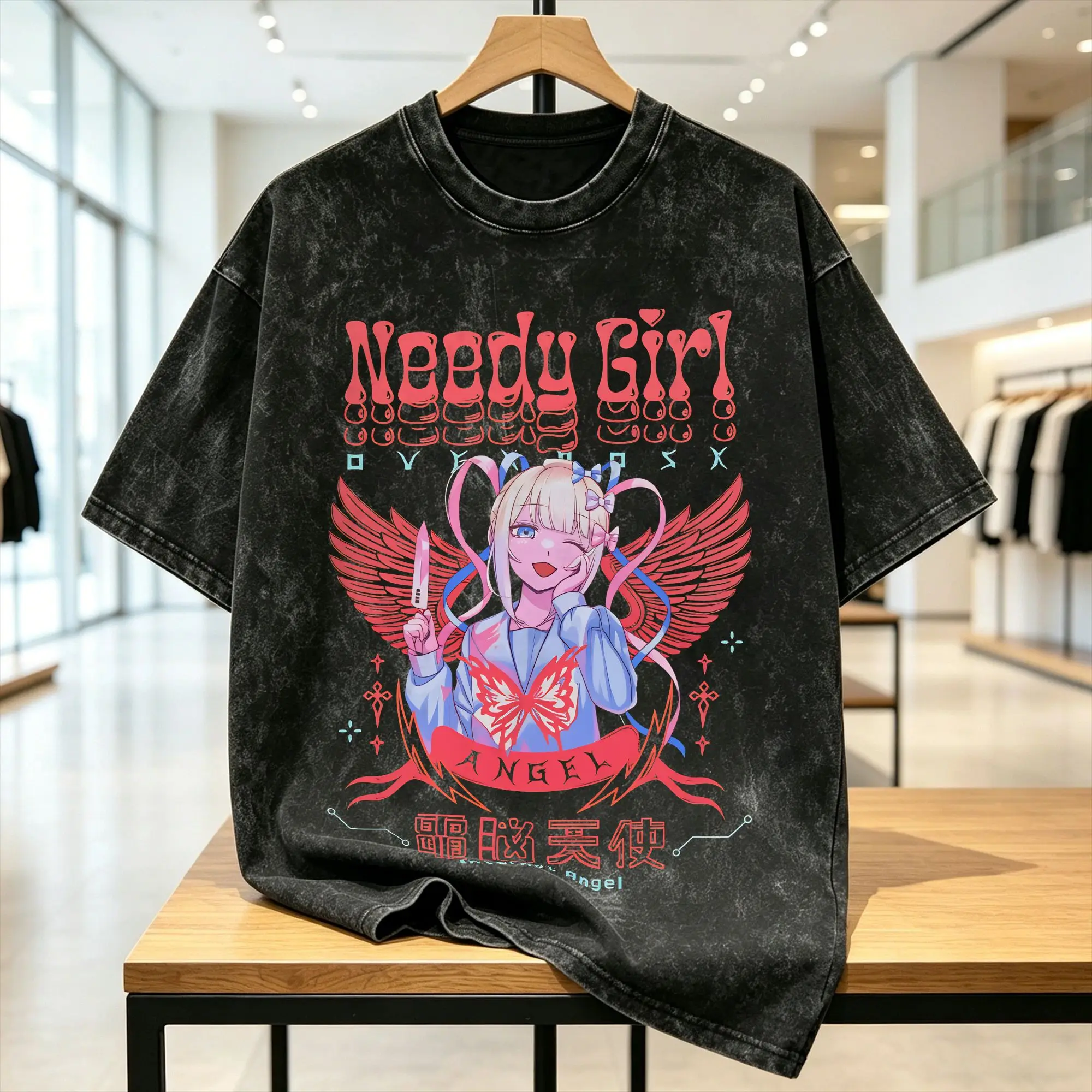 Needy Streamer Overload T Shirt Men's  Pure Cotton Vintage T-Shirts Crew Neck Video Game Tee Shirt Short Sleeve Tops Plus Size
