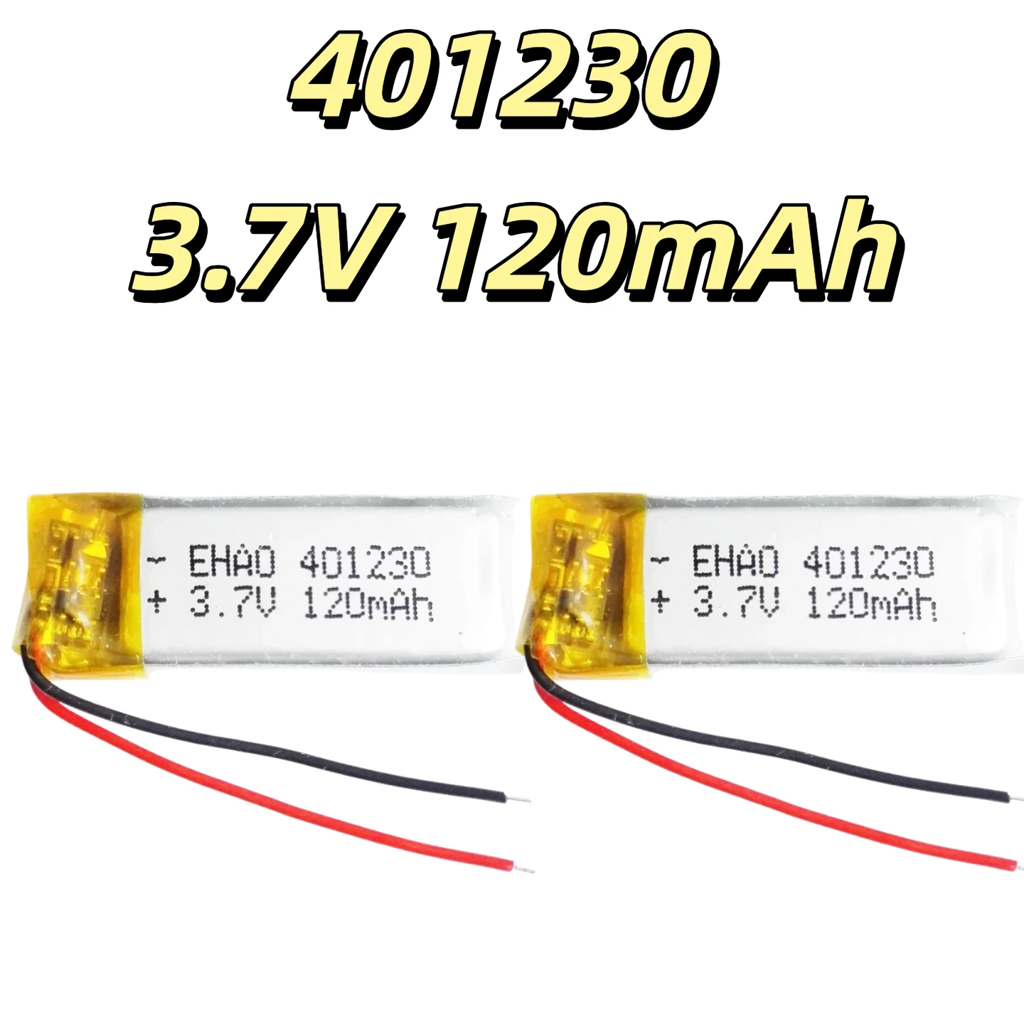 

401230 3.7V 120mAh Li-Polymer Rechargeable Battery Replacement for Wireless Earphone Spy Camera Voice Recorder GPS Tracker